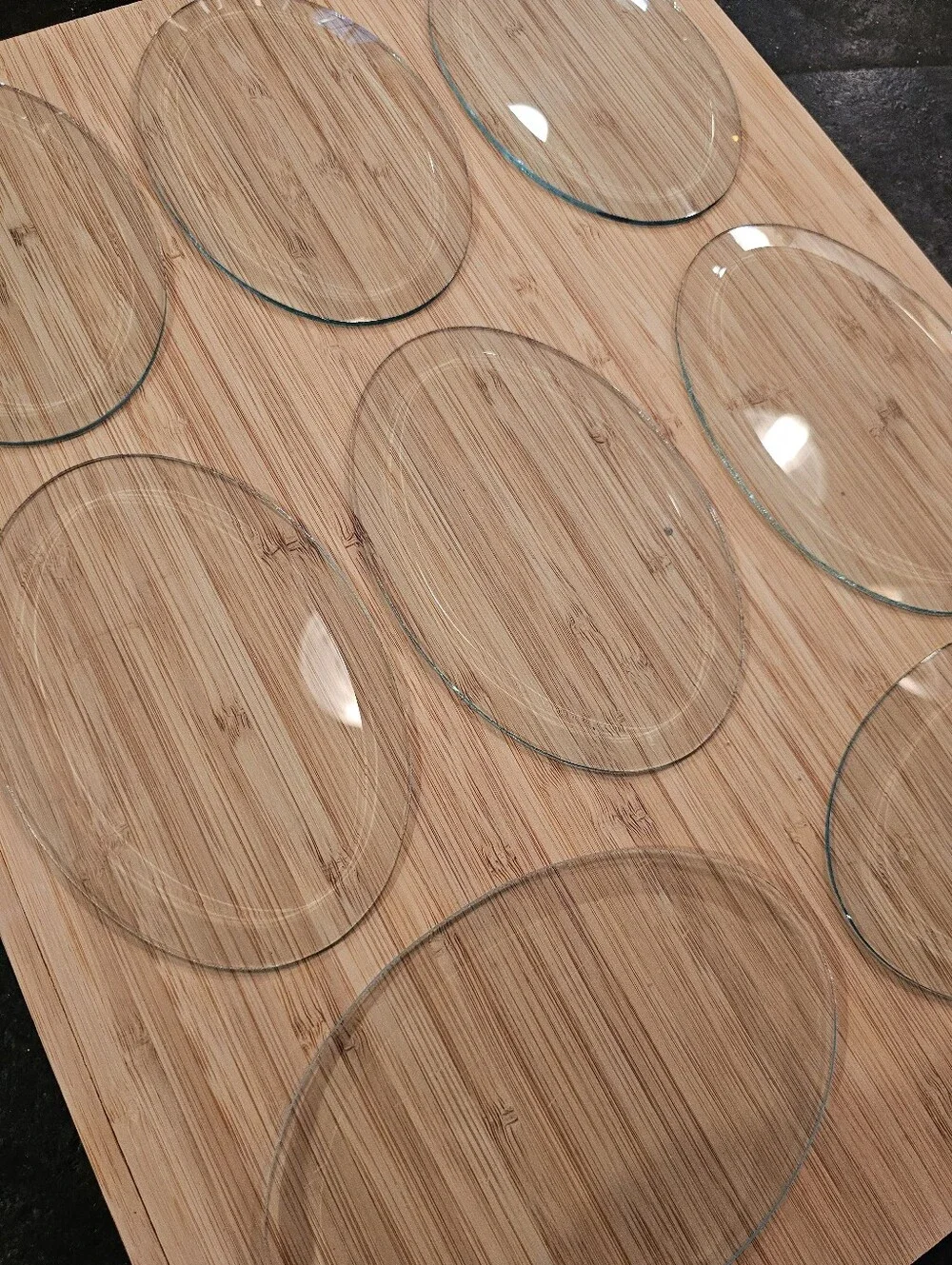 Set Of Eight Clear Oval Bevels For Stained Glass Projects 6
